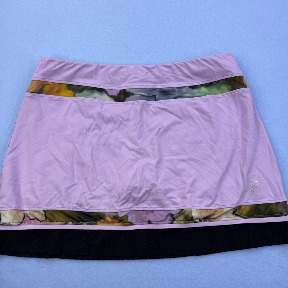 Sofibella Skirt Skort Tennis Pickleball Lavender/Black/Floral Size M WST-1080